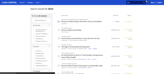 ClassCentral Learn Farm Lessons Online