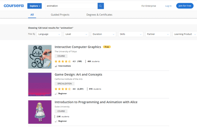 Coursera Learn Animation Lessons Online
