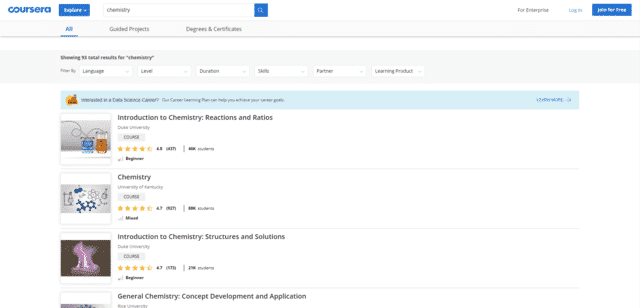 Coursera Learn Chemistry Lessons Online