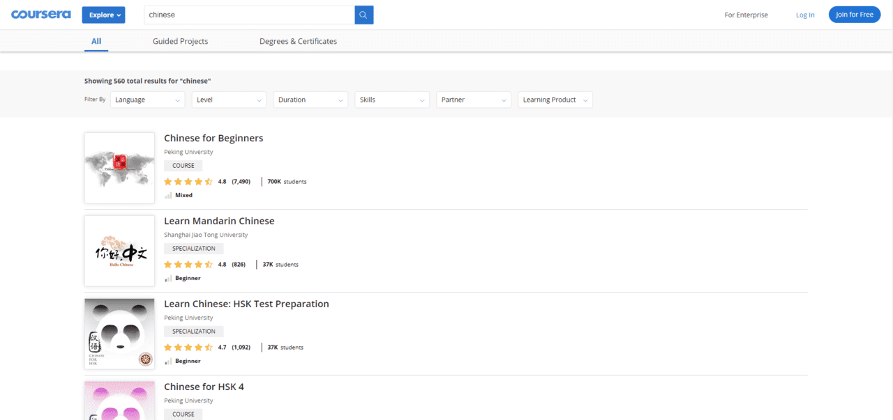 Coursera Learn Chinese Lessons Online
