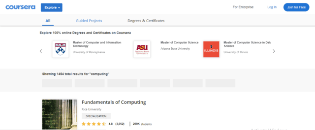 Coursera Learn Computing Lessons Online