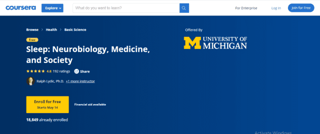 Coursera Learn Sleeping Lessons Online