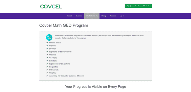 Covcel Learn GED Math Lessons Online