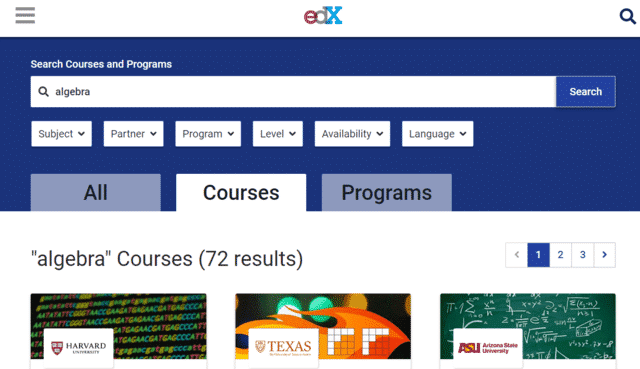 EDX Learn Algebra Lessons Online