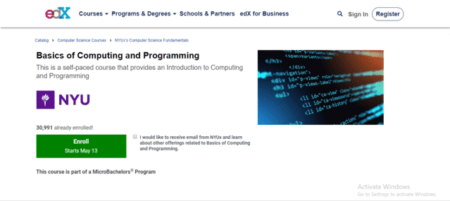 edX Learn Computing Lessons Online
