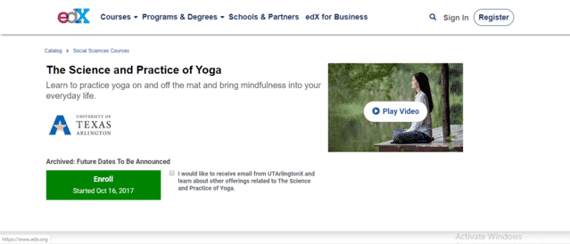edx Learn Yoga Lessons Online