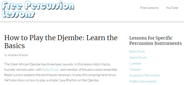 Freepercussionlessons Learn Djembe Lessons Online