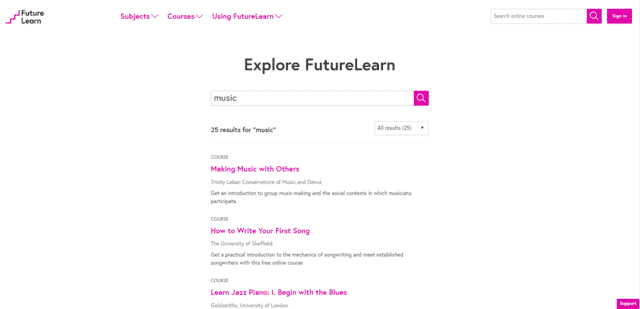 FutureLearn Learn Music Lessons Online