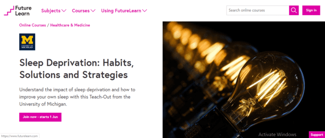 FutureLearn Learn Sleeping Lessons Online