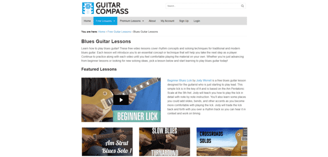 GuitarCompass Learn Blues Guitar Lessons Online