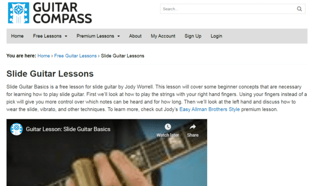 Guitarcompass Learn Slide Guitar Lessons Online