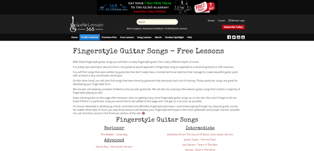 Guitarlessons365 Learn Fingerstyle Guitar Lessons Online