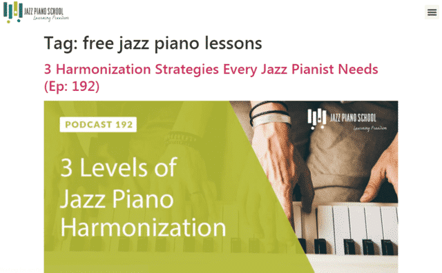 Jazzpianoschool Learn Jazz Piano Lessons Online