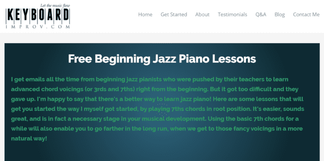 Keyboardimprov Learn Jazz Piano Lessons Online