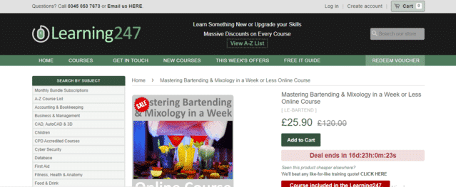 Learning247 Learn Mixology Lessons Online