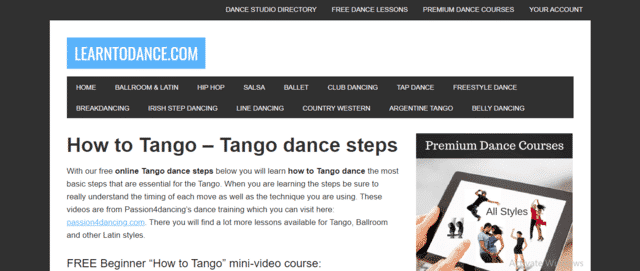 Learntodance Learn Tango Lessons Online