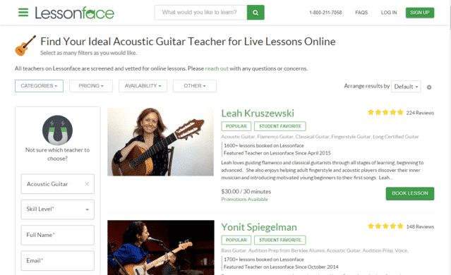 LessonFace Learn Acoustic Guitar Lessons Online