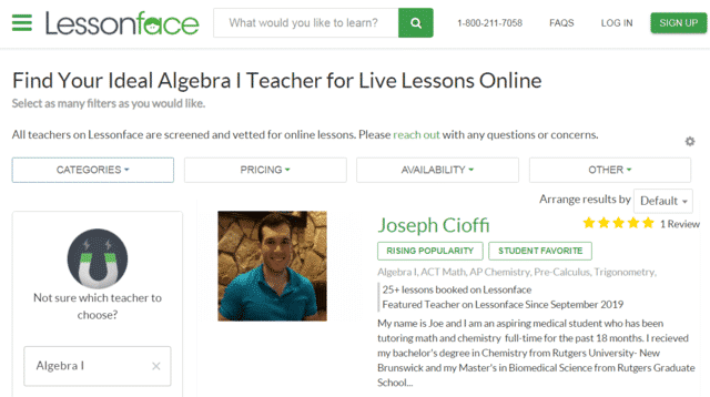 Lessonface Learn Algebra Lessons Online
