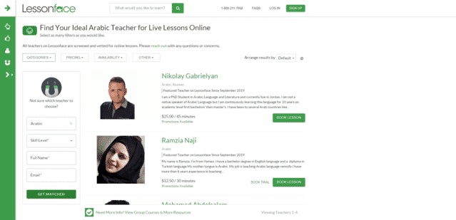 Lessonface Learn Arabic Lessons Online
