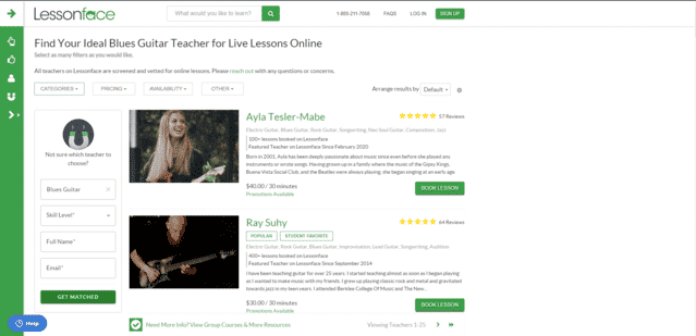 LessonFace Learn Blues Guitar Lessons Online