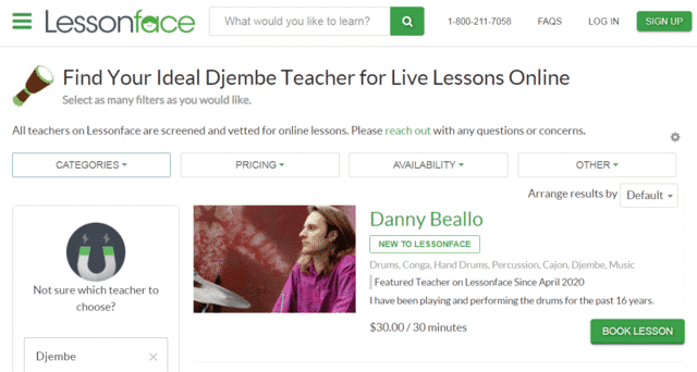 Lessonface Learn Djembe Lessons Online