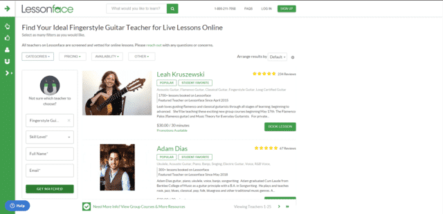 Lessonface Learn Fingerstyle Guitar Lessons Online