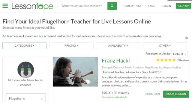 Lessonface Learn Flugelhorn Lessons Online