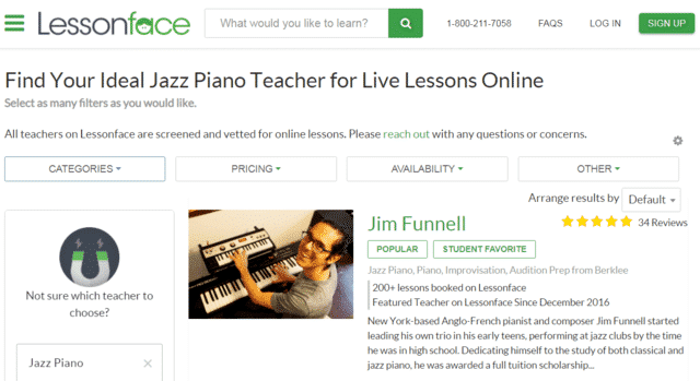 Lessonface Learn Jazz Piano Lessons Online