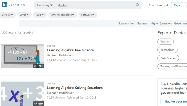 Linkedin Learn Algebra Lessons Online