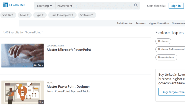 Linkedin Learn PowerPoint PPT Lessons Online
