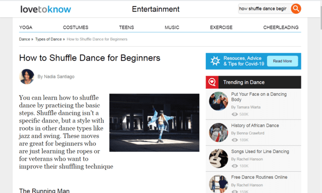 LoveToKnow Learn Shuffle Dance Lessons Online