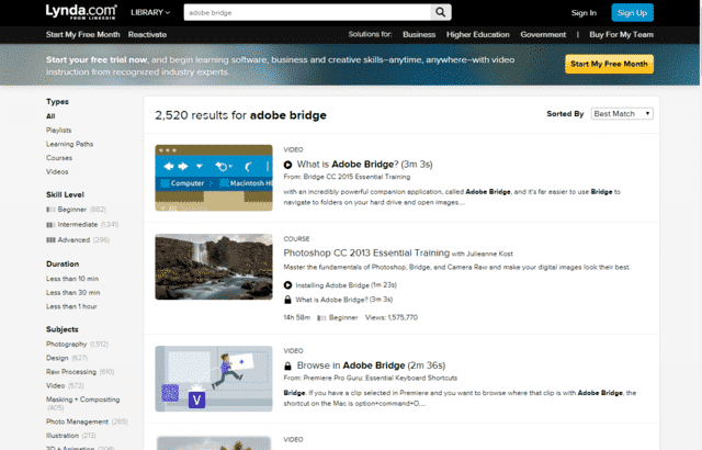 Lynda Learn Adobe Bridge Lessons Online