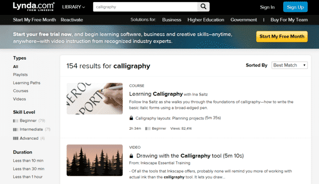 Lynda Learn Calligraphy Lessons Online