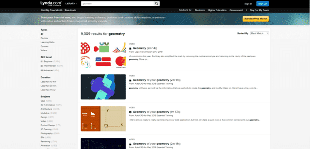 Lynda Learn Geometry Lessons Online