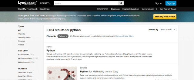 Lynda Learn Python Lessons Online