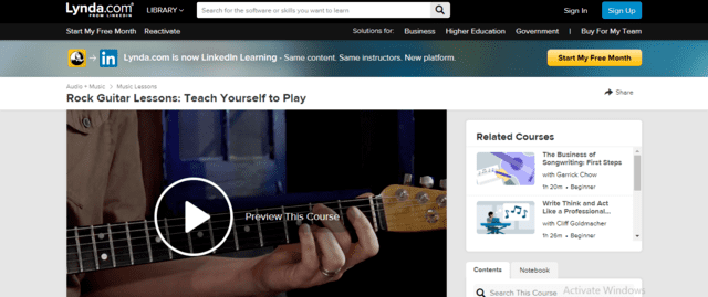 Lynda Learn Rock Guitar Lessons Online