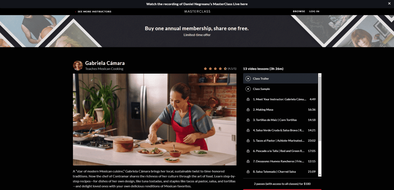 MasterClass Learn Mexican Cooking Lessons Online