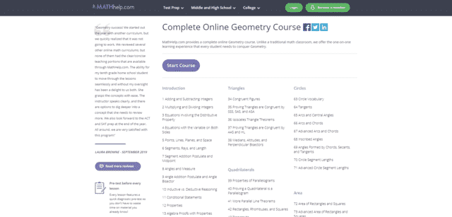 Mathhelp Learn Geometry Lessons Online