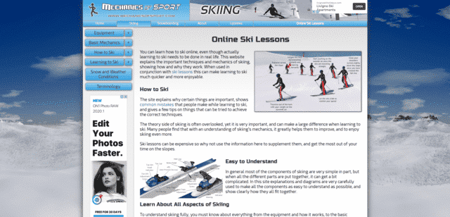 Mechanicsofsport Learn Ski Lessons Online