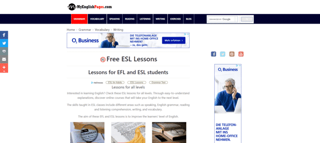 MyEnglishPages Learn ESL Lessons Online