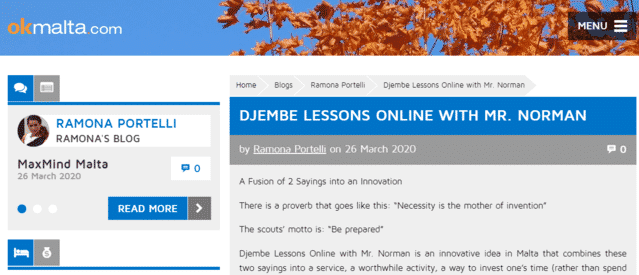 Okmalta Learn Djembe Lessons Online