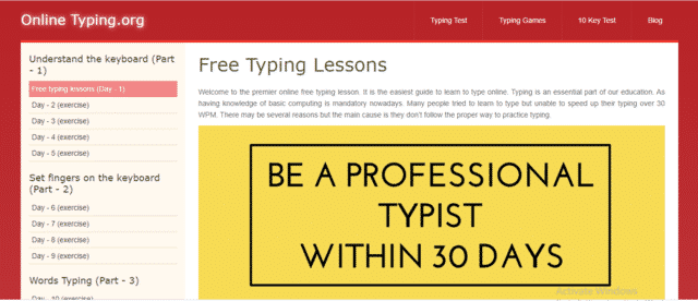 OnlineTyping Learn Typing Lessons Online