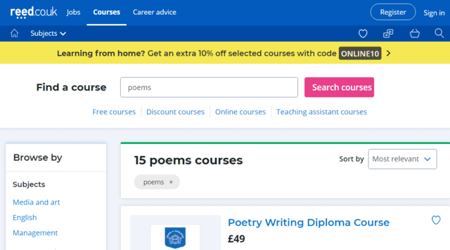 Reed Learn Poems Lessons Online