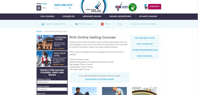 rya learn sailing lessons online