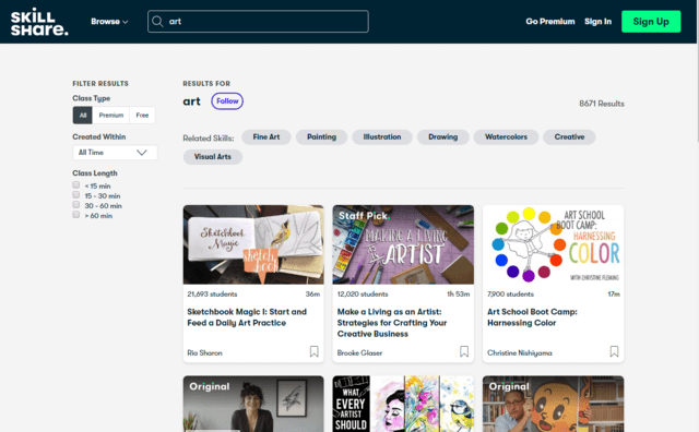 SkillShare Learn Art Lessons Online