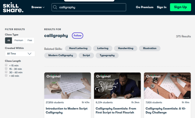 Skillshare Learn Calligraphy Lessons Online