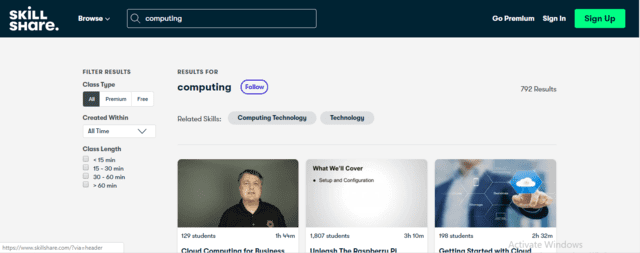 SkillShare Learn Computing Lessons Online