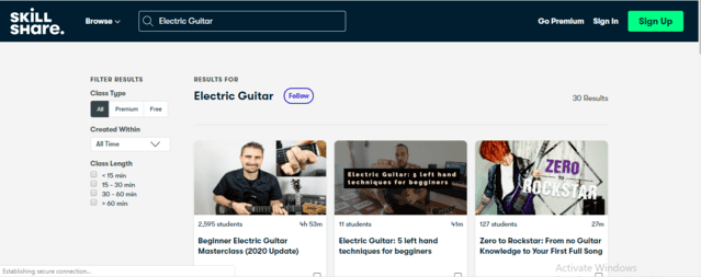 SkillShare Learn Electric Guitar Lessons Online