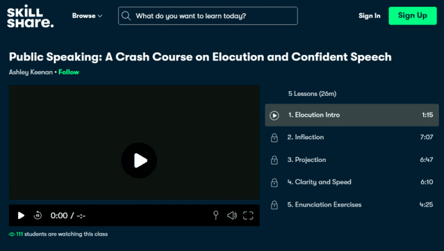 Skillshare Learn Elocution Lessons Online