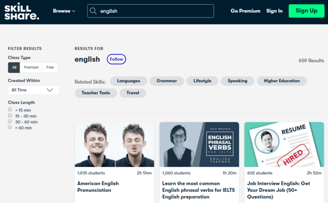 Skillshare Learn English Lessons Online